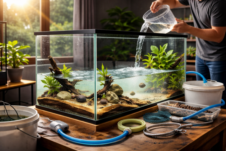 ganti air aquarium sebagian